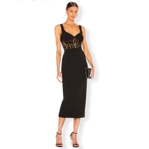 BARDOT Corset Lace Panel Dress - Black. NWT.